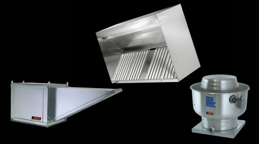Complete restaurant hood system with Non tempered Make up air